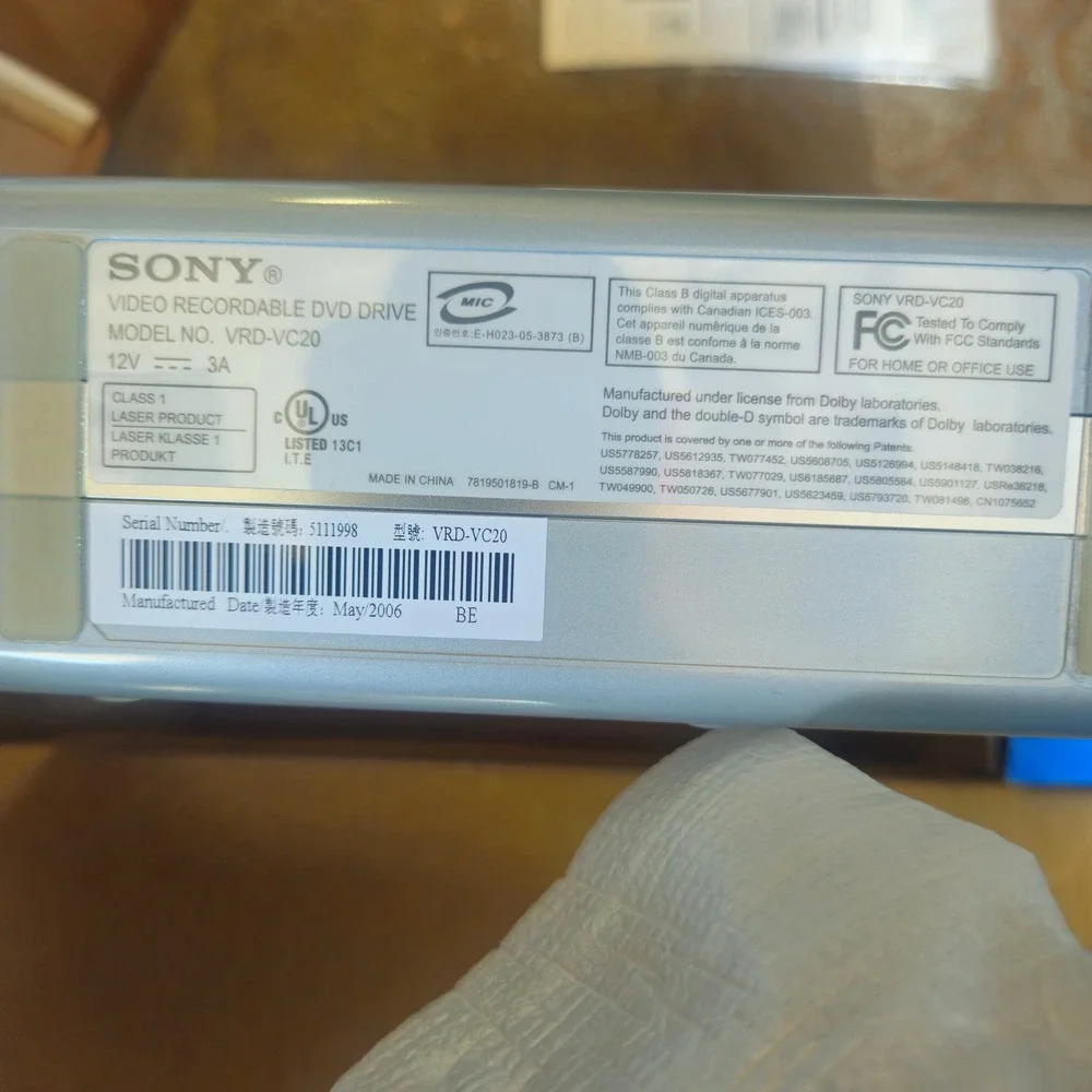 Sony DVDirect VRD-VC20 Video Recordable DVD Drive Silver Camcorder VCR Transfer